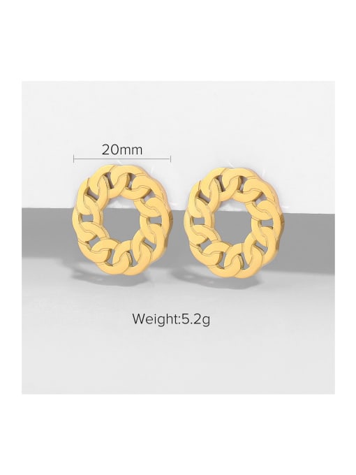 J&D Stainless steel Round Trend Stud Earring 2