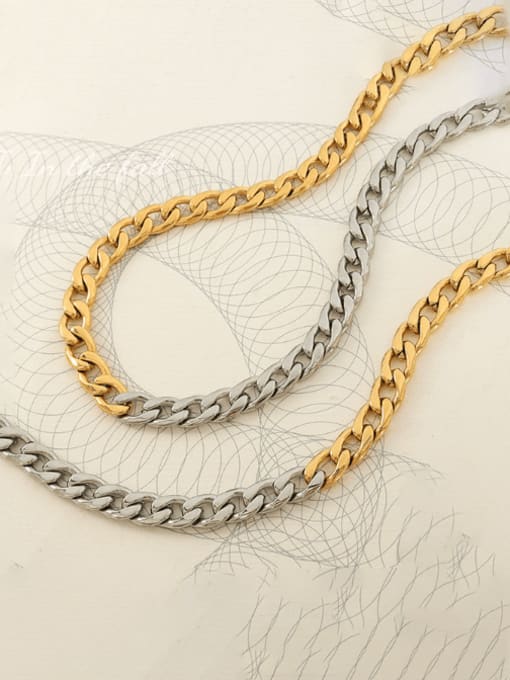 MAKA Titanium Steel Vintage Hollow Geometric Chain Necklace 2
