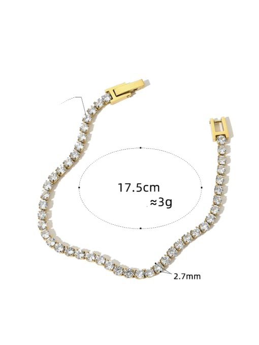 Clioro Stainless steel Rhinestone Geometric Minimalist Bracelet 3