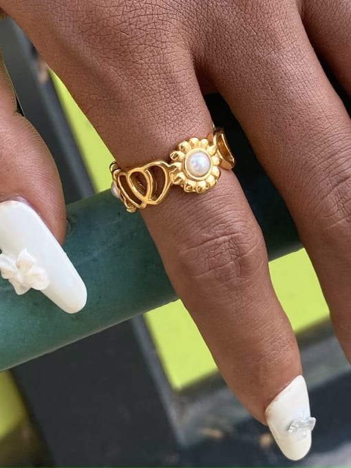 J&D Stainless steel Geometric Hip Hop Band Ring 1