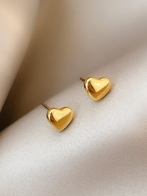 K.Love Titanium Steel Heart Dainty Stud Earring 2