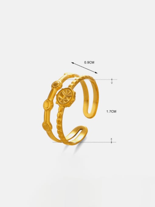 Golden circular ring Stainless steel Geometric Hip Hop Stackable Ring