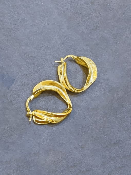 Clioro Brass Geometric Vintage Hoop Earring 0