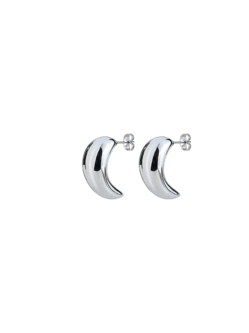 Steel color pair Titanium Steel Geometric Trend Stud Earring