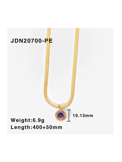 JDN20700 PE Stainless steel Cubic Zirconia Round Trend Cuban Necklace