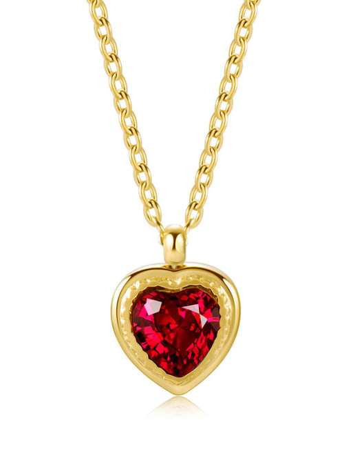 YAYACH Stainless steel Cubic Zirconia Heart Minimalist Necklace 0