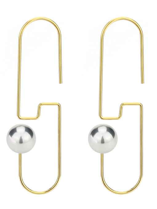 BELII Stainless steel Imitation Pearl Geometric Minimalist Hook Earring 0