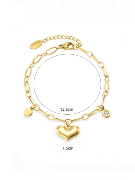YAYACH Stainless steel Heart Minimalist Link Bracelet 2