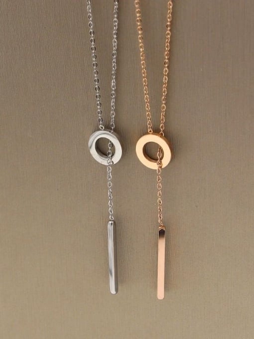 K.Love Titanium Locket Minimalist Lariat Necklace