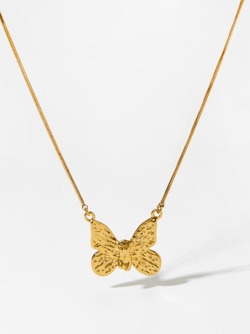 Clioro Stainless steel Butterfly Trend Necklace 0