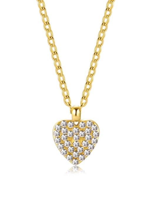 SN21102504 Stainless steel Cubic Zirconia Heart Dainty Necklace