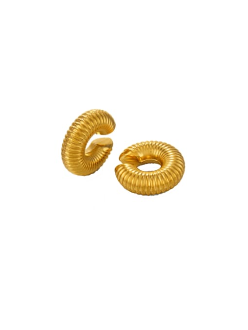 1 pair of golden ear bone clips Stainless steel Geometric Hip Hop Stud Earring