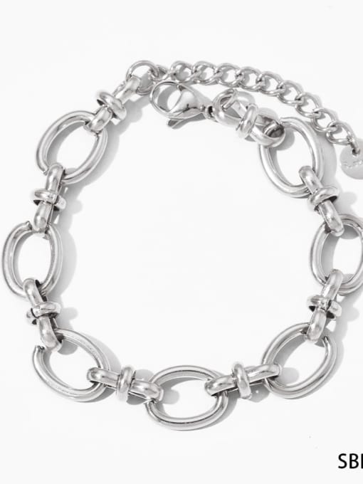 Steel color bracelet SBP454 Stainless steel  Trend Geometric Bracelet and Necklace Set