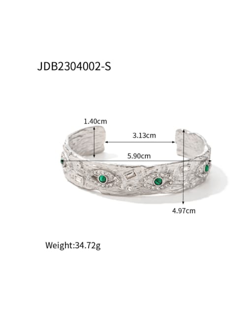 JDB2304002 S Stainless steel Cubic Zirconia Hip Hop Geometric  Ring Earring Bangle And Necklace Set