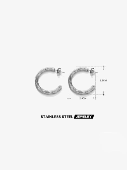 Steel Fried Dough Twists earrings Stainless steel Geometric Minimalist Stud Earring