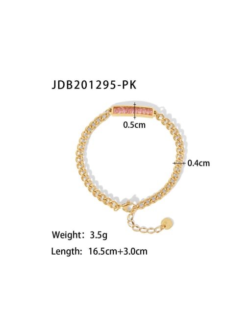 J&D Stainless steel Cubic Zirconia Geometric Trend Bracelet 2