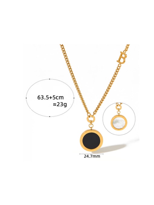 Clioro Stainless steel Shell Round Trend Necklace 3