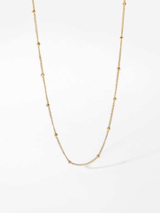 J&D Stainless steel Bead Geometric Trend Link Necklace