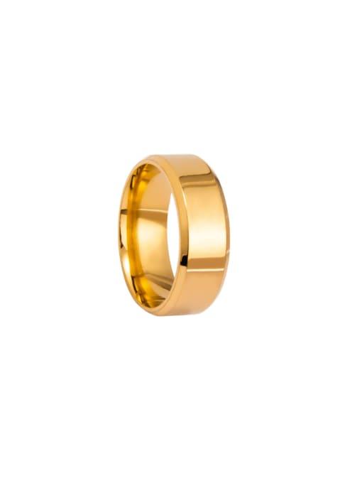 golden Stainless steel Geometric Minimalist Men's Band Ring