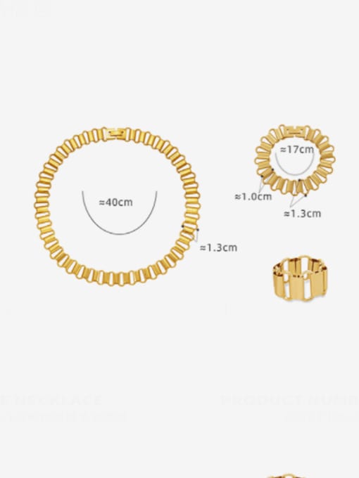 MAKA Titanium Steel Minimalist Geometric  Ring Bracelet and Necklace Set 2