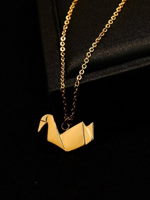MAKA Titanium 316L Stainless Steel Bird Cute Necklace with e-coated waterproof 2