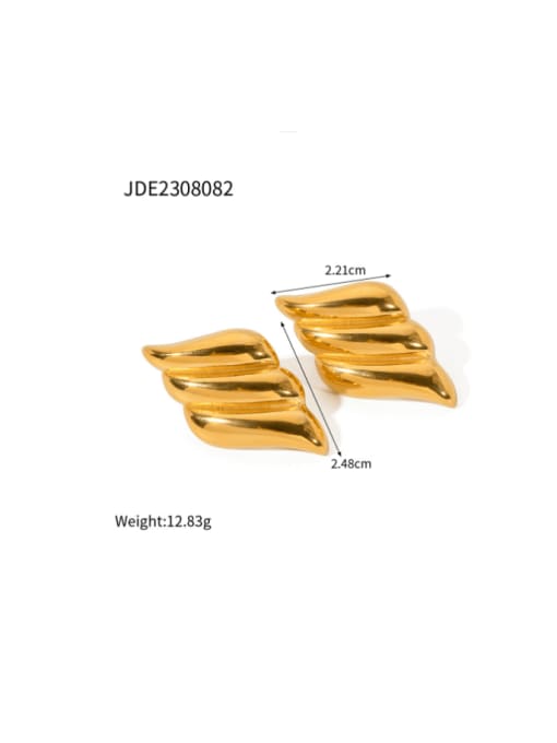 JDE2308082 Stainless steel Geometric Hip Hop Stud Earring