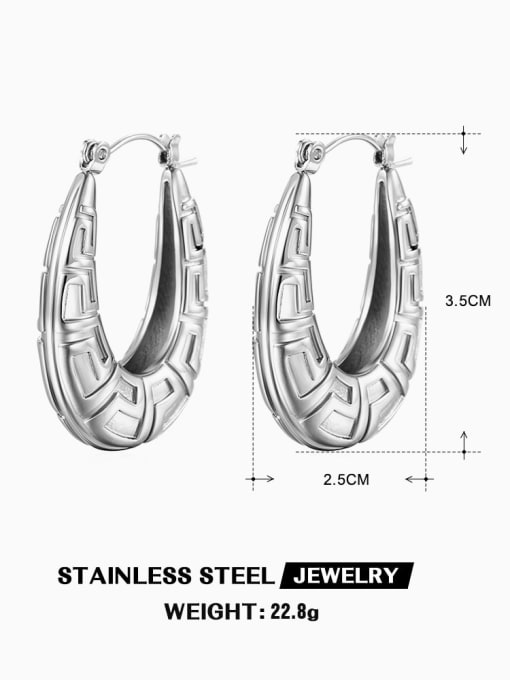 Steel color ZN435S Stainless steel Geometric Hip Hop Stud Earring