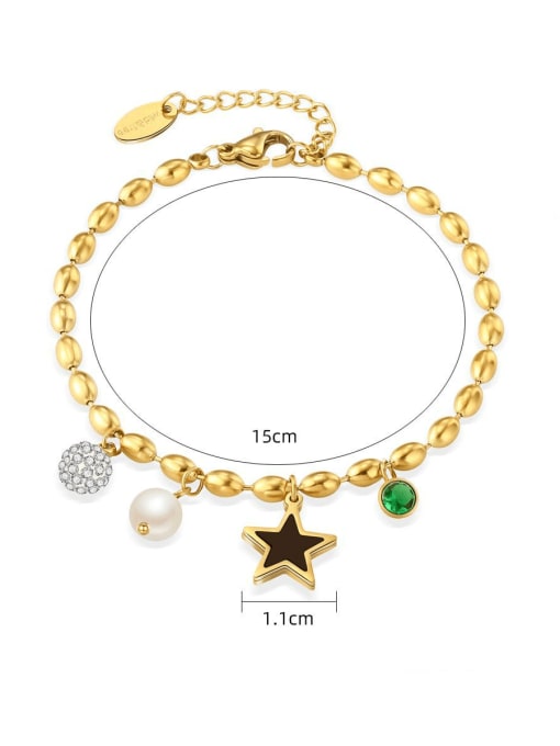 YAYACH Stainless steel Imitation Pearl Star Minimalist Bracelet 1