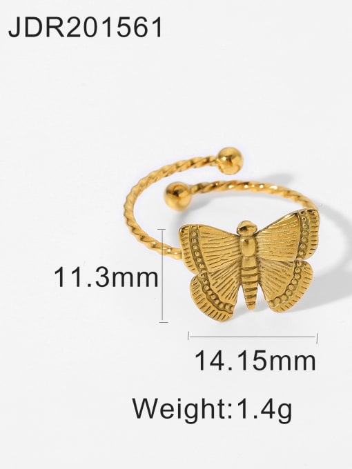 JDR201561 Stainless steel Butterfly Trend Band Ring