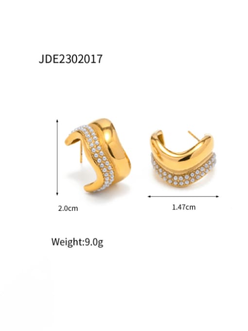 J&D Stainless steel Cubic Zirconia Geometric Vintage Stud Earring 1