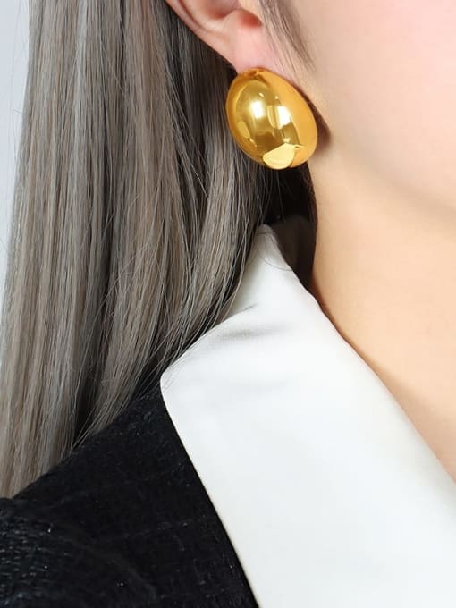 F755 Gold Earrings Titanium Steel Geometric Trend Earring