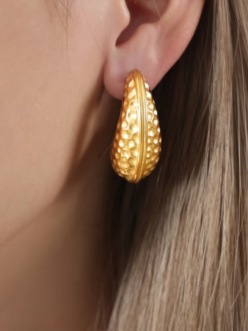 F1009 Gold Earrings Titanium Steel Geometric Trend Stud Earring
