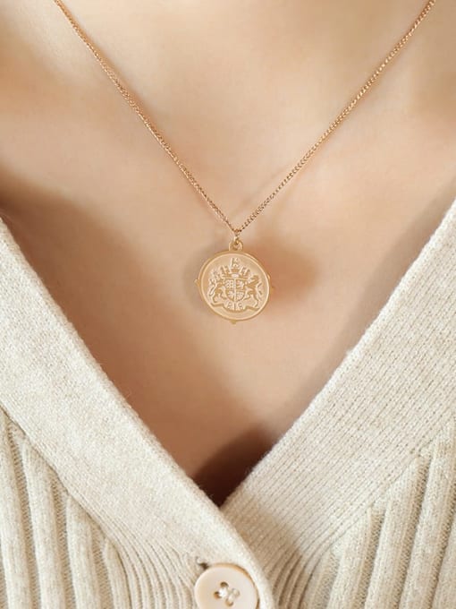 P493 rose gold necklace 40+ 5cm Titanium Steel Geometric Minimalist Necklace