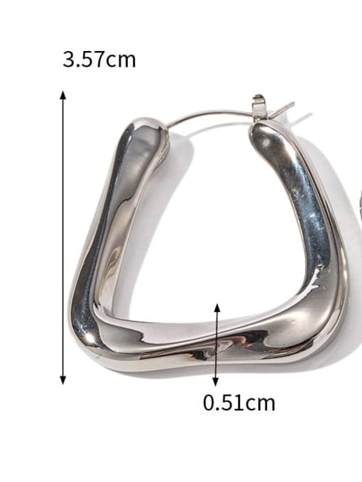 JDE2304024 S Stainless steel Geometric Trend Hoop Earring