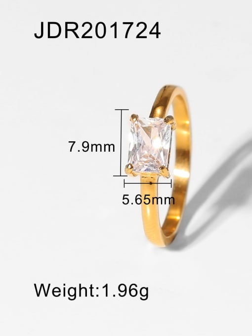 JDR201724 Stainless steel Cubic Zirconia Geometric Vintage Band Ring