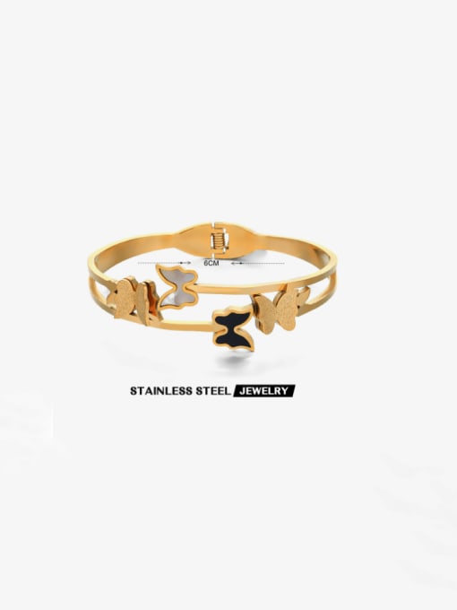 J$L  Steel Jewelry Titanium Steel Butterfly Hip Hop Band Bangle 1