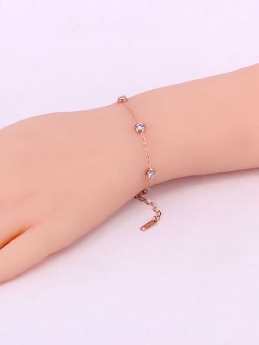 K.Love Titanium Cubic Zirconia Geometric Dainty Bracelet 1