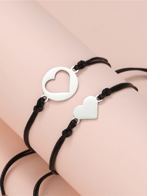 K.Love Titanium Steel Heart Minimalist Adjustable Bracelet 1