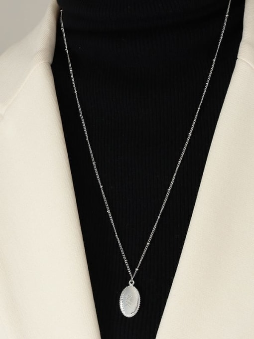 Steel necklace 60+ 5cm Titanium Steel Geometric Trend Long Strand Necklace