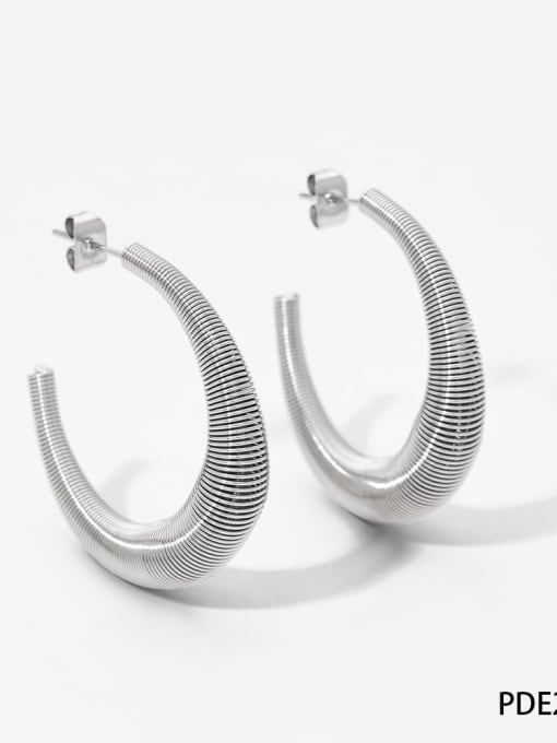 PDE2176 Stainless steel Geometric Trend Hoop Earring