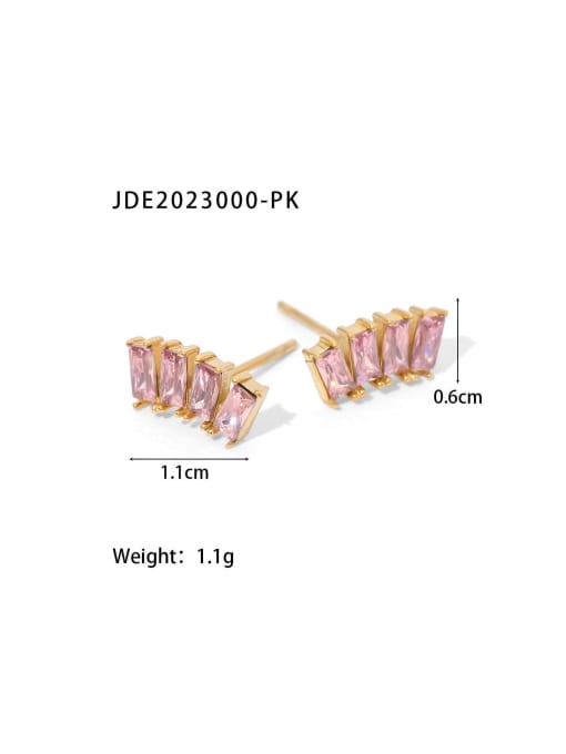 JDE2023000 PK Stainless steel Cubic Zirconia Geometric Dainty Stud Earring
