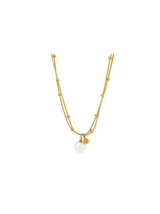 Clioro Stainless steel Shell Geometric Dainty Necklace