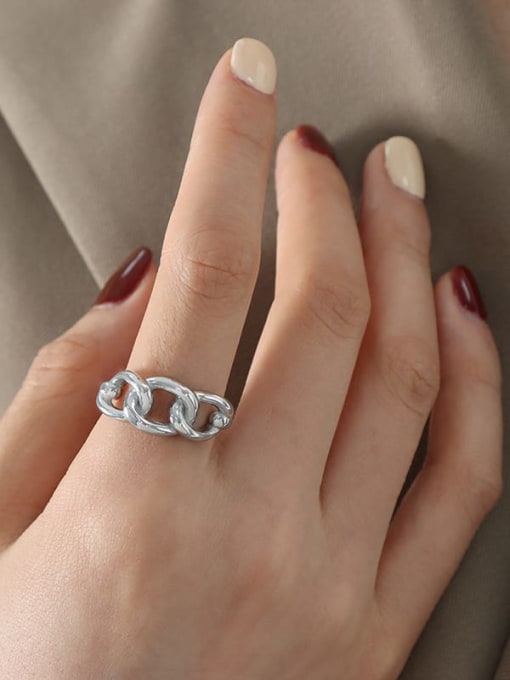A466 Steel Ring Titanium Steel Geometric Trend Ring