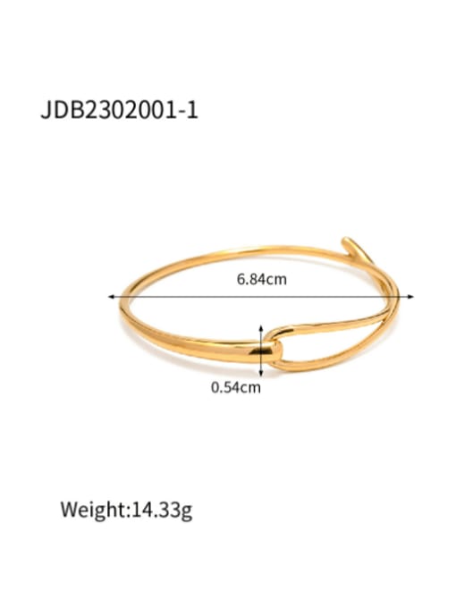 J&D Stainless steel Geometric Minimalist Band Bangle 3