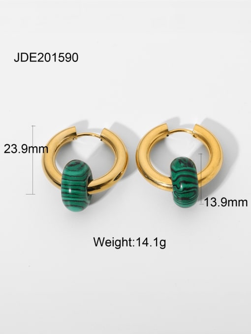 JDE201590 Stainless steel Enamel Geometric Vintage Huggie Earring