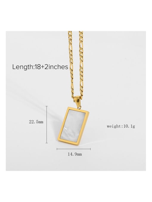 J&D Stainless steel Shell Rectangle Trend Necklace 2