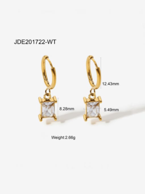 JDE201722 WT Stainless steel Natural Stone Butterfly Vintage Geometry  Huggie Earring