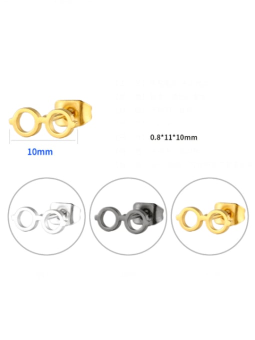 BELII Titanium Steel Hollow Glasses Minimalist Single Earring(Single-Only One) 2