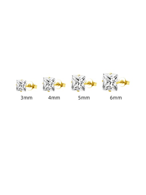 BELII Stainless steel Cubic Zirconia Geometric Minimalist Stud Earring 3