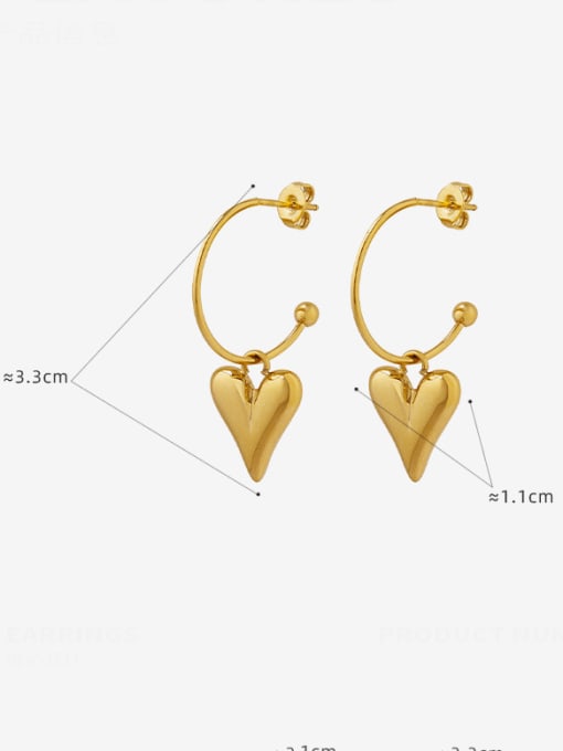 MAKA Titanium Steel Heart Minimalist Hook Earring 2
